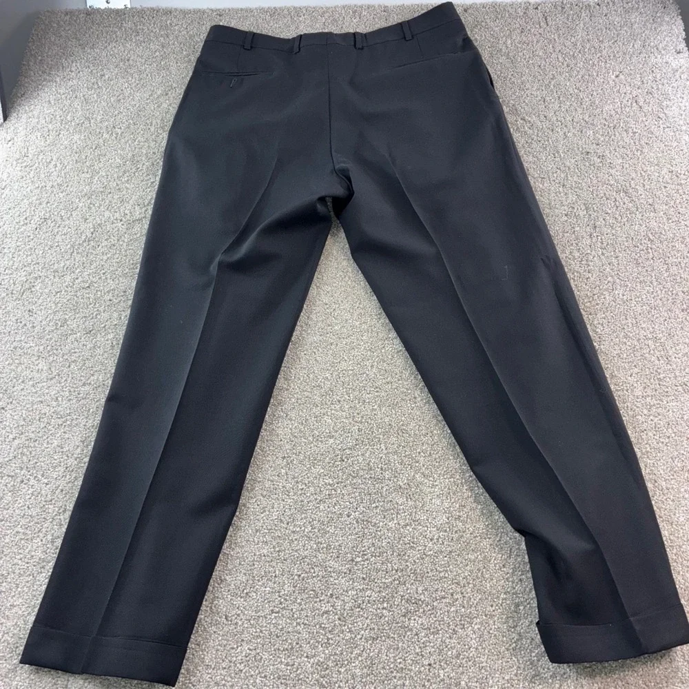 Jos A Banks Executive Collection Mens 36x30 Black Pleated Cuffed Career Trousers